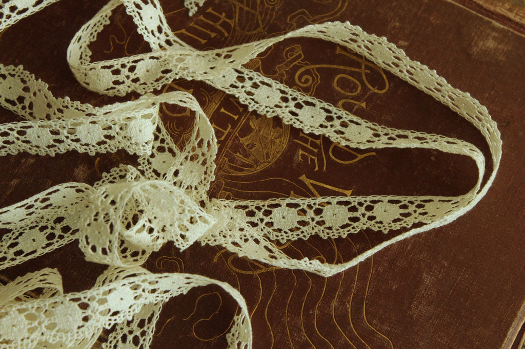 Vintage Lace Trim, Ivory Crochet, .75" Two Yards