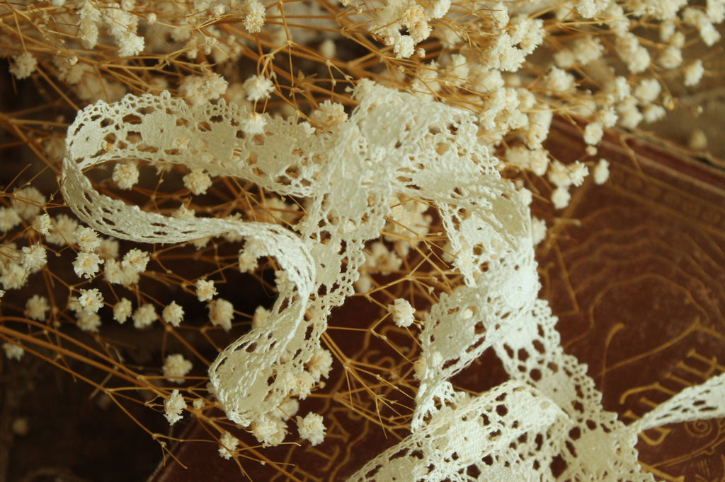 Vintage Lace Trim, Ivory Crochet, .75" Two Yards