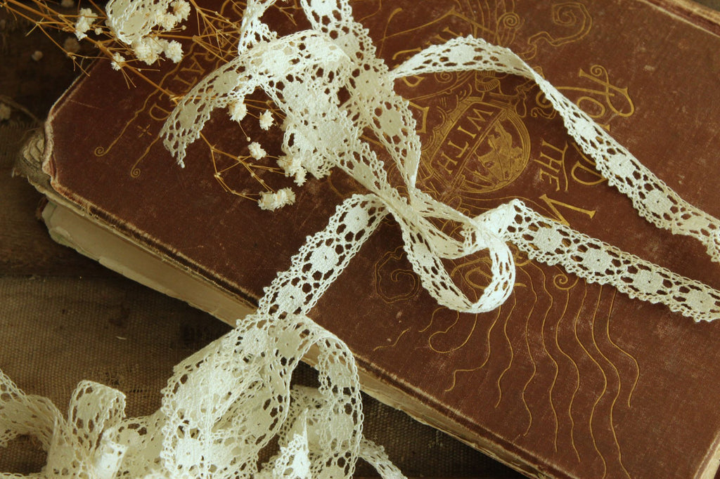Vintage Lace Trim, Ivory Crochet, .75" Two Yards