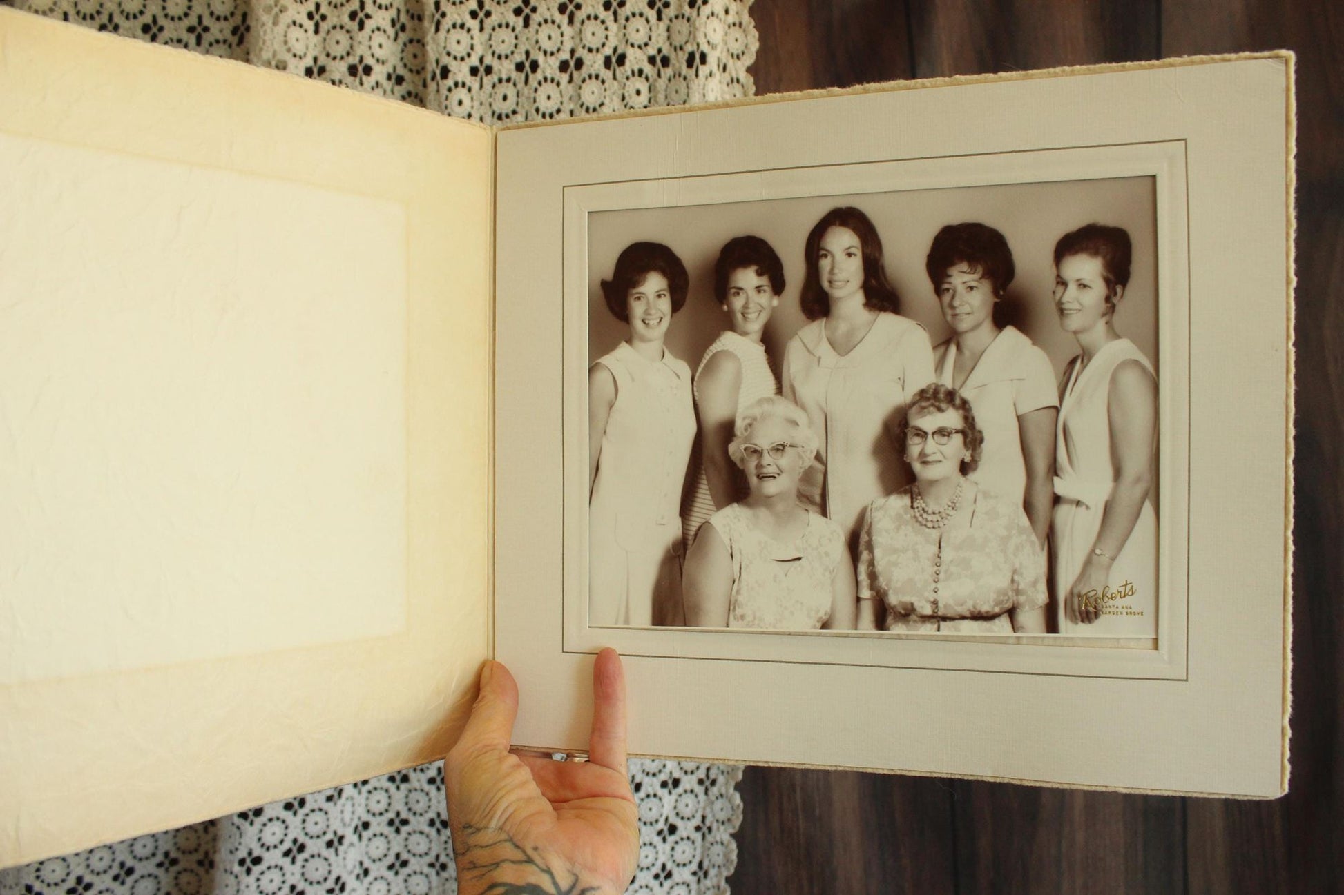 Vintage 1960s Studio Family Portrait Photo of Multi Generational Women
