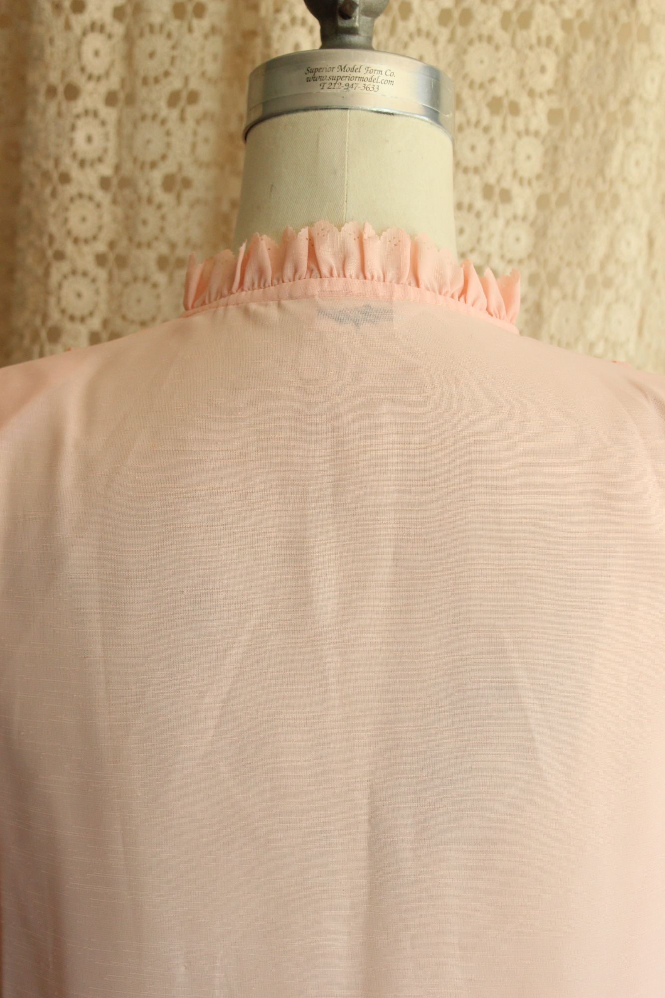 S.T. Fashion Pink Ruffle Blouse, Vintage Inspired, Cottage Core, Size 9