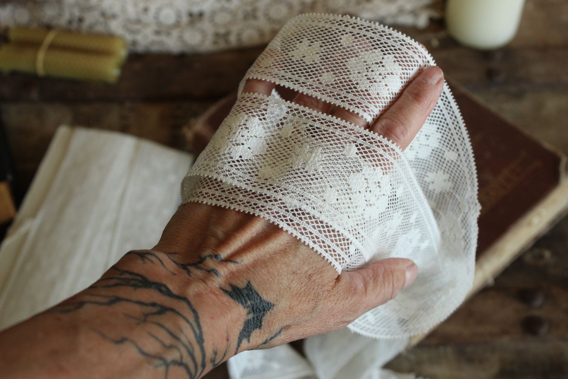 Vintage Lace Trim / Off White 2" Wide, Two Yards plus 29 Inches