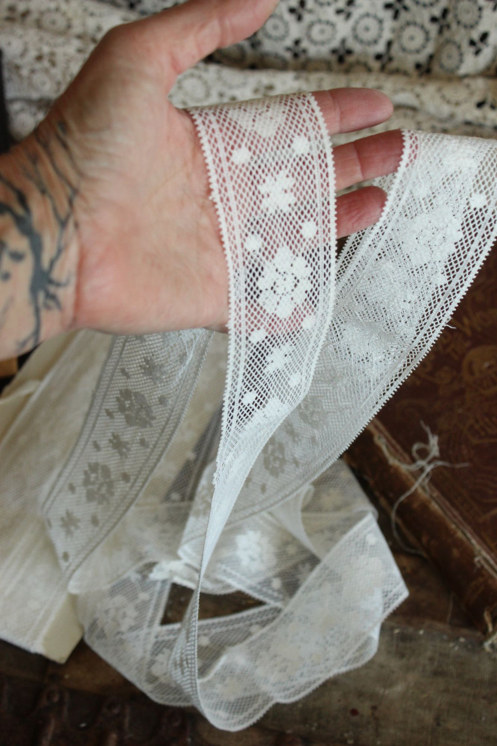 Vintage Lace Trim / Off White 2" Wide, Two Yards plus 29 Inches