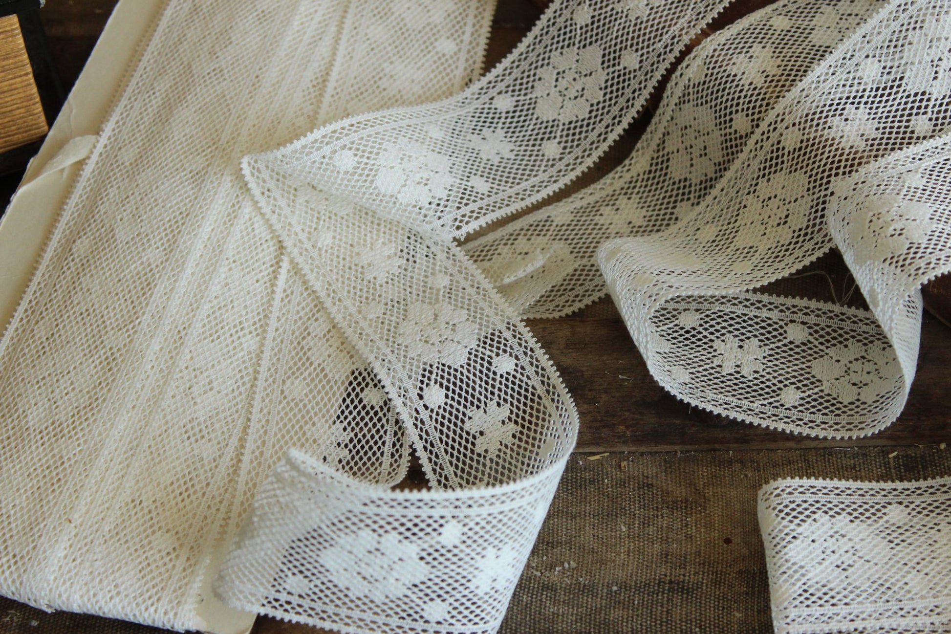 Vintage Lace Trim / Off White 2" Wide, Two Yards plus 29 Inches