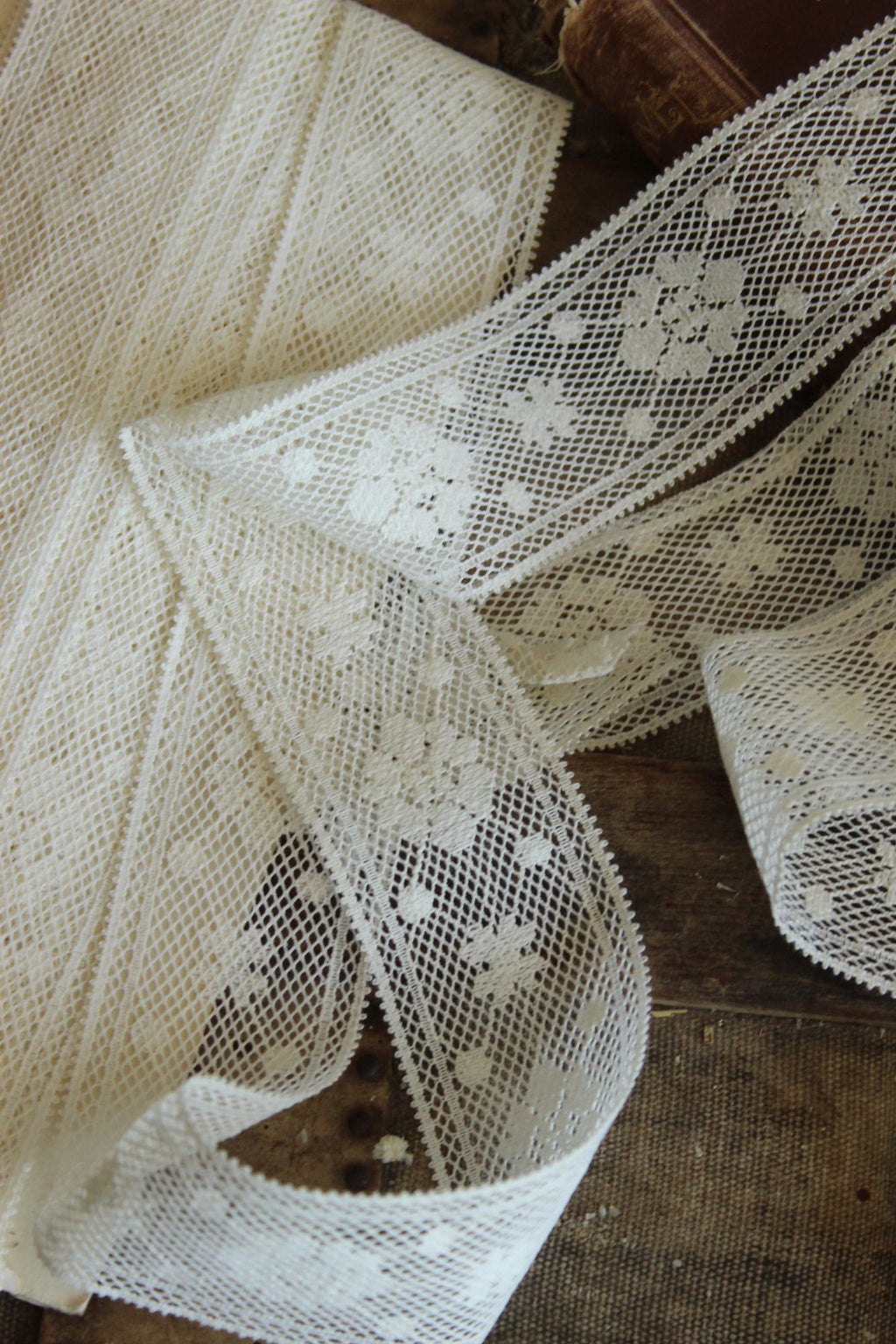 Vintage Lace Trim / Off White 2" Wide, Two Yards plus 29 Inches