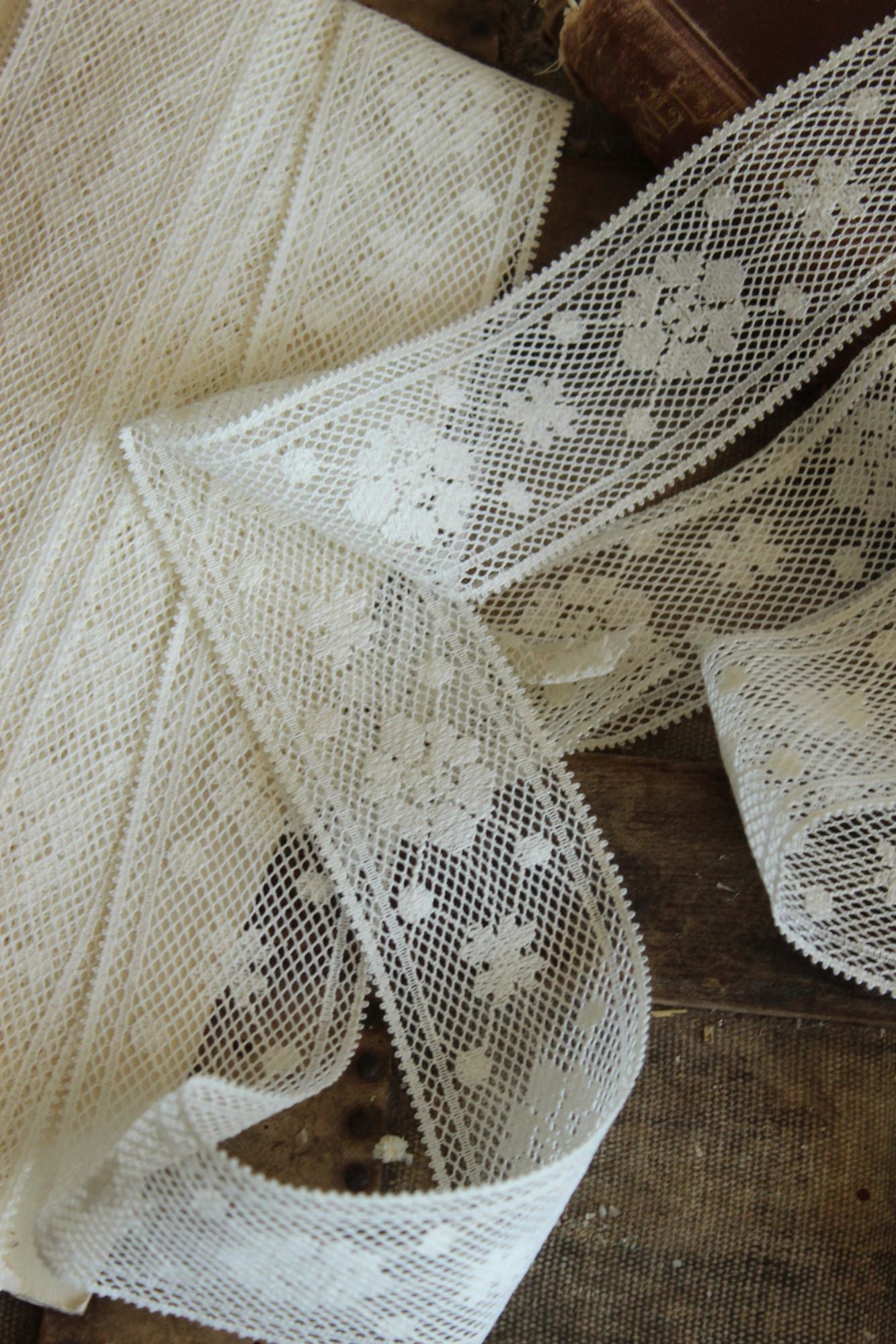 Vintage Lace Trim / Off White 2" Wide, Two Yards plus 29 Inches
