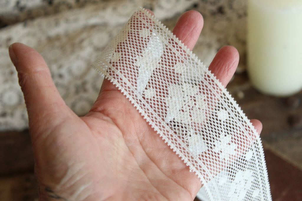 Vintage Lace Trim / Off White 2" Wide, Two Yards plus 29 Inches