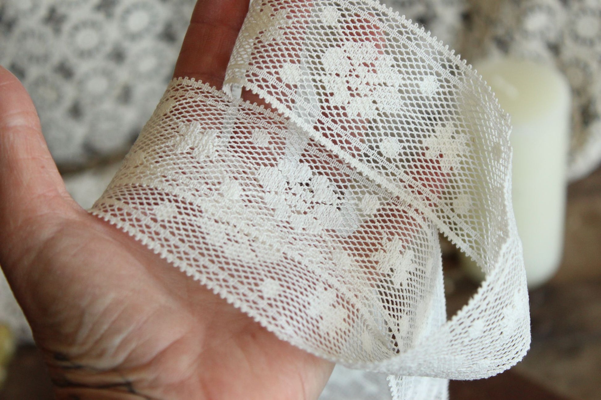 Vintage Lace Trim / Off White 2" Wide, Two Yards plus 29 Inches