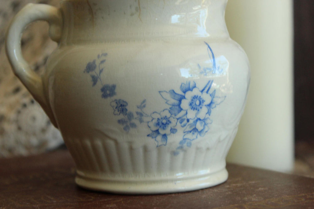 Antique Homer Laughlin 1880s Blue and White Brush Holder