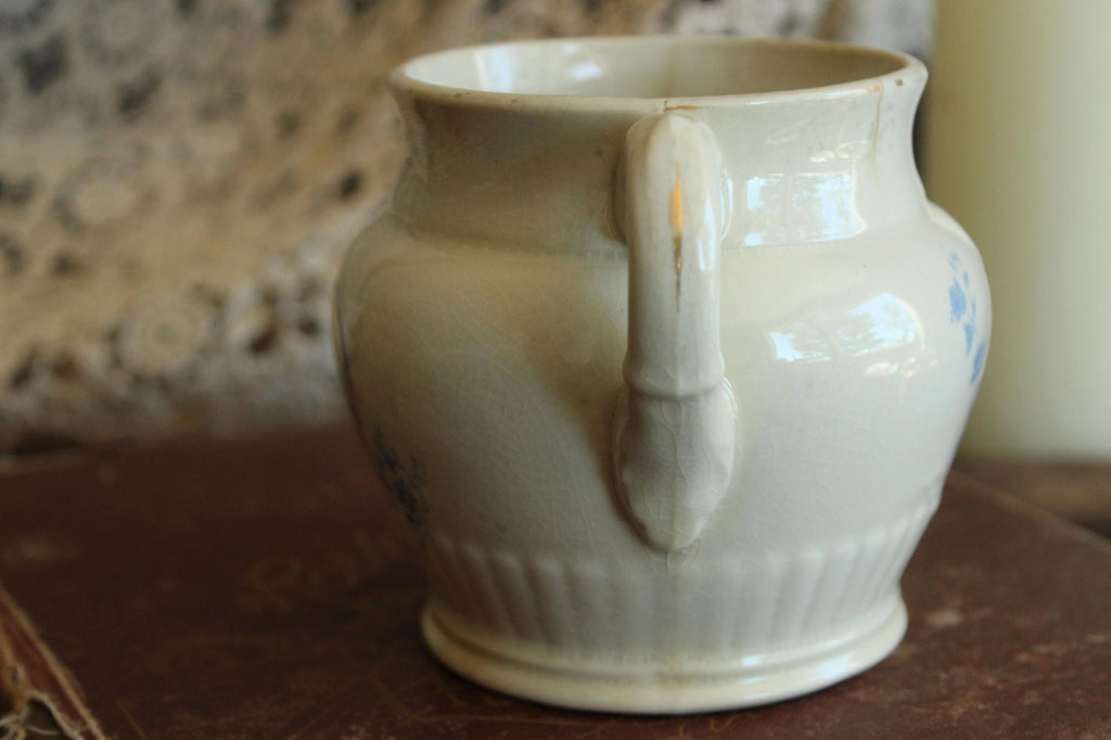 Antique Homer Laughlin 1880s Blue and White Brush Holder