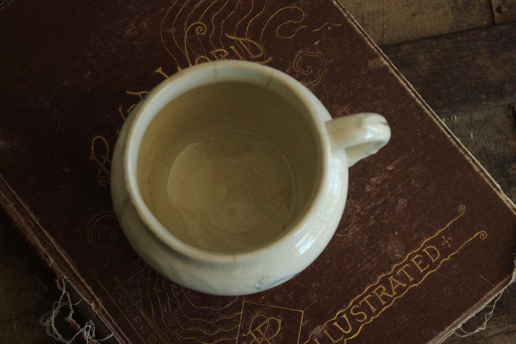 Antique Homer Laughlin 1880s Blue and White Brush Holder