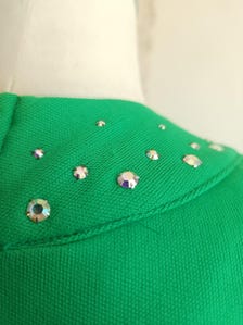 Vintage 1970s Kelly Green Poly Maxidress