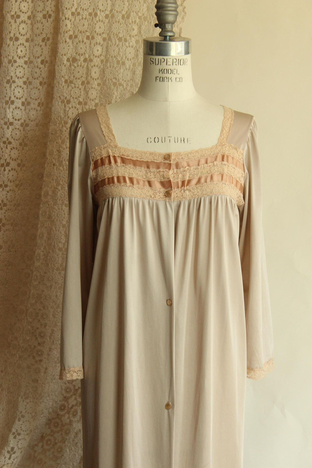 Vintage 1970s Brown Peignoir Robe with Pockets by Lorraine