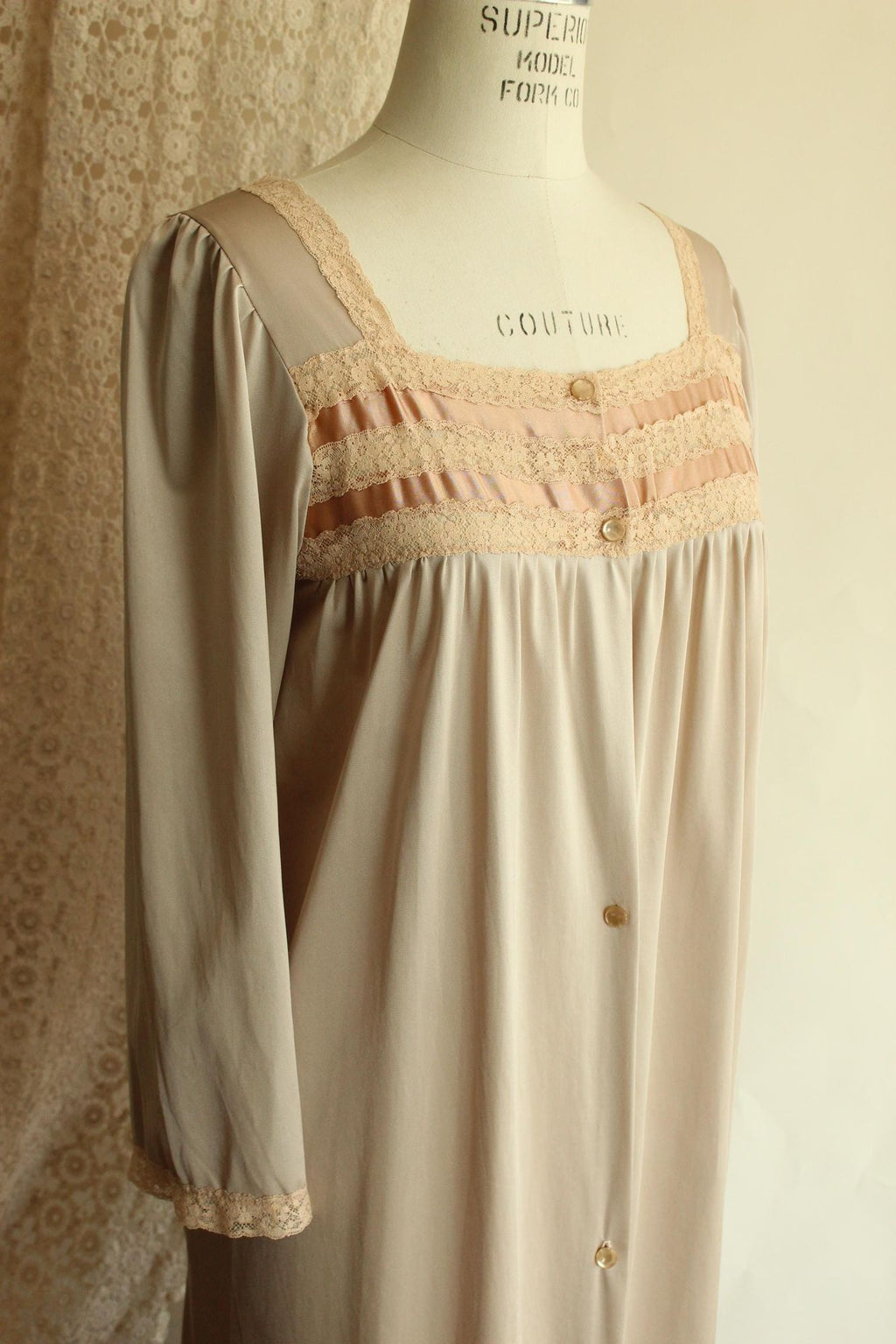 Vintage 1970s Brown Peignoir Robe with Pockets by Lorraine