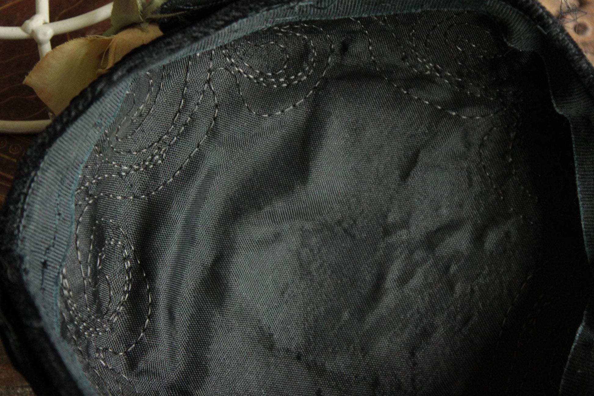 Vintage 1950s Hat, Black Velvet Hat With Bows and Sequins, Millinery