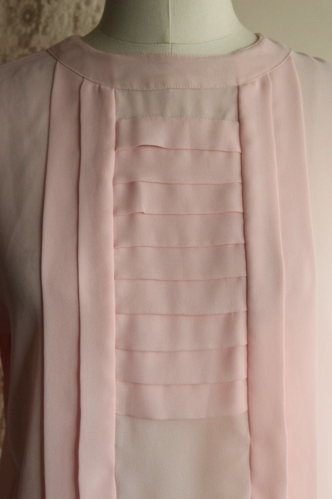 Vintage 1980s 1990s Laura & Jayne Pink Pleated Blouse