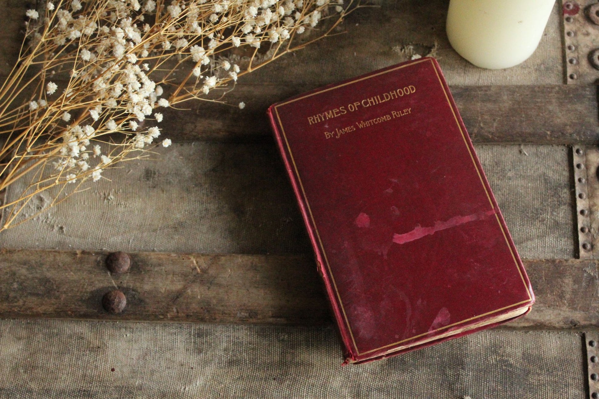 Vintage Antique 1890s Book, "Rhymes of Childhood" by James Whitcomb Riley