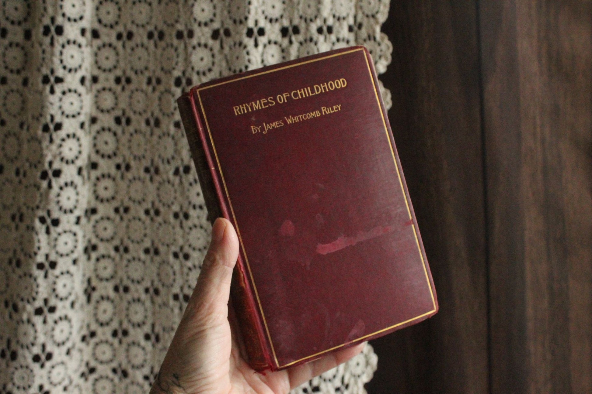 Vintage Antique 1890s Book, "Rhymes of Childhood" by James Whitcomb Riley