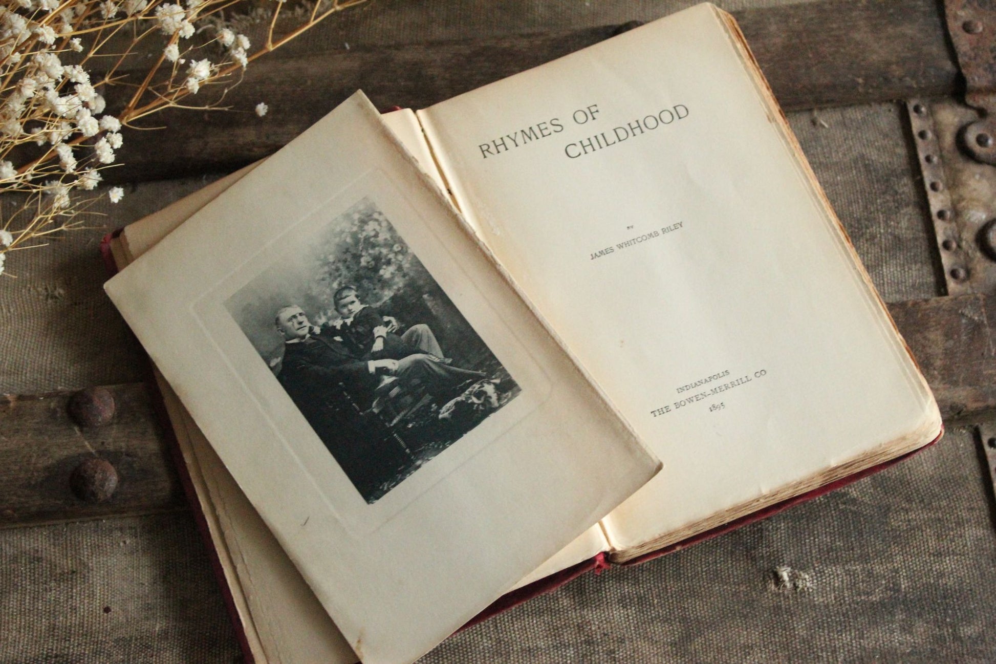 Vintage Antique 1890s Book, "Rhymes of Childhood" by James Whitcomb Riley