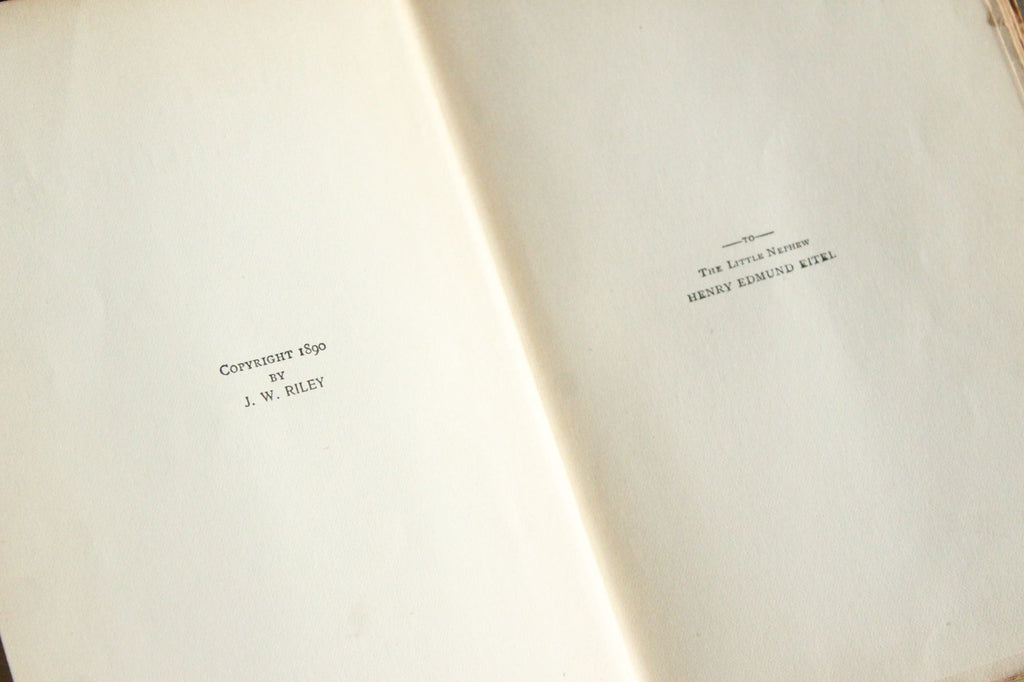 Vintage Antique 1890s Book, "Rhymes of Childhood" by James Whitcomb Riley