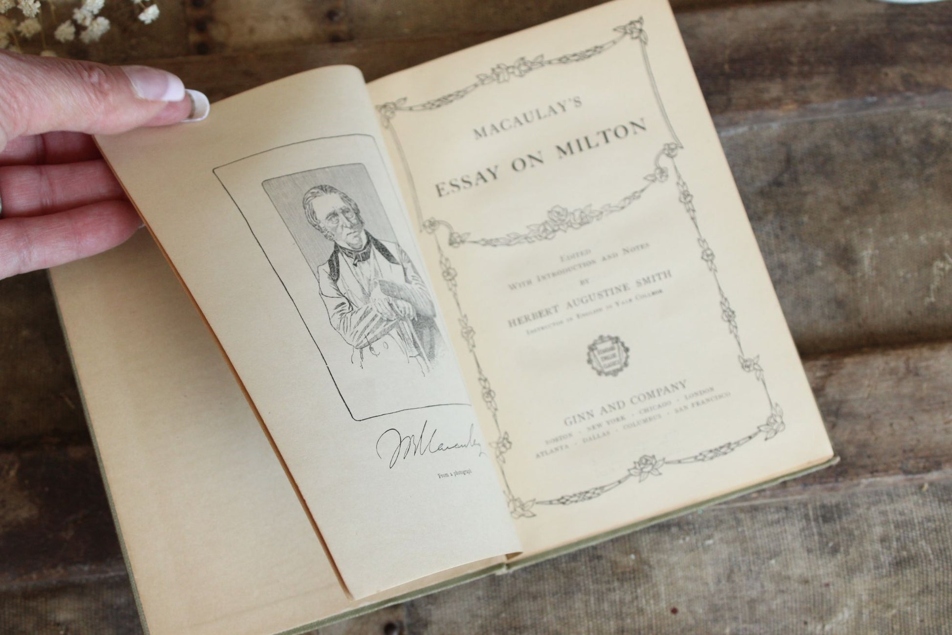 Vintage Antique 1890s Book, "Macaulay's Essay On Milton", Herbert Augustine Smith