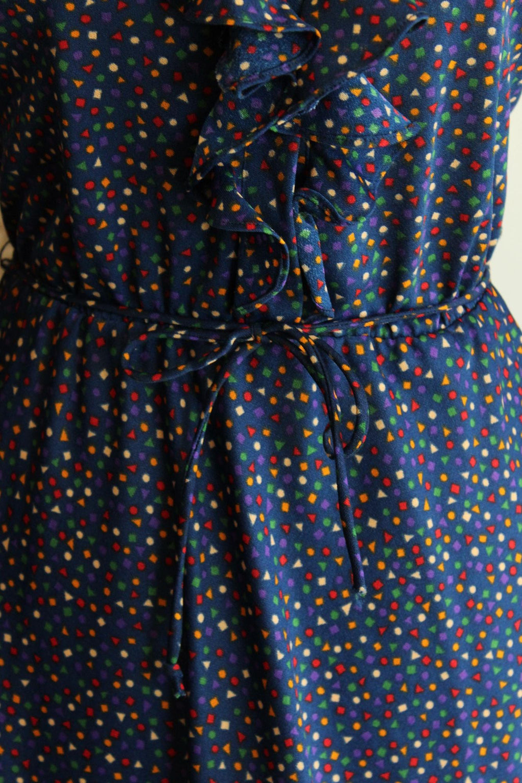 Vintage 1970s Dress with Pockets and Tie Belt by JC Penney
