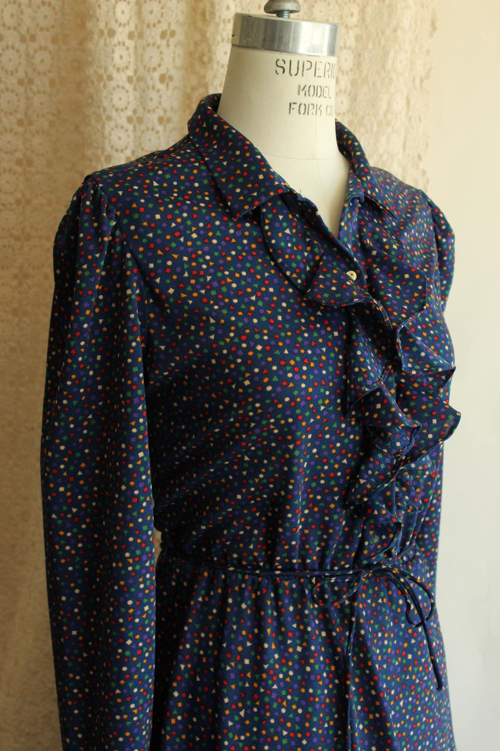 Vintage 1970s Dress with Pockets and Tie Belt by JC Penney