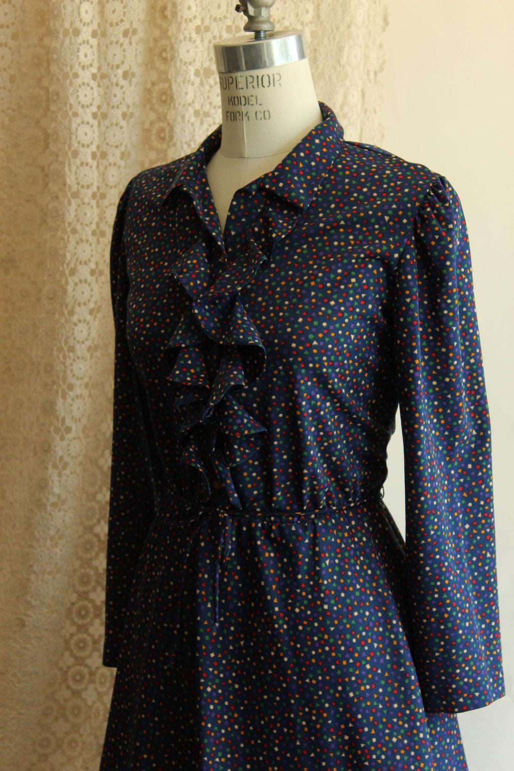 Vintage 1970s Dress with Pockets and Tie Belt by JC Penney