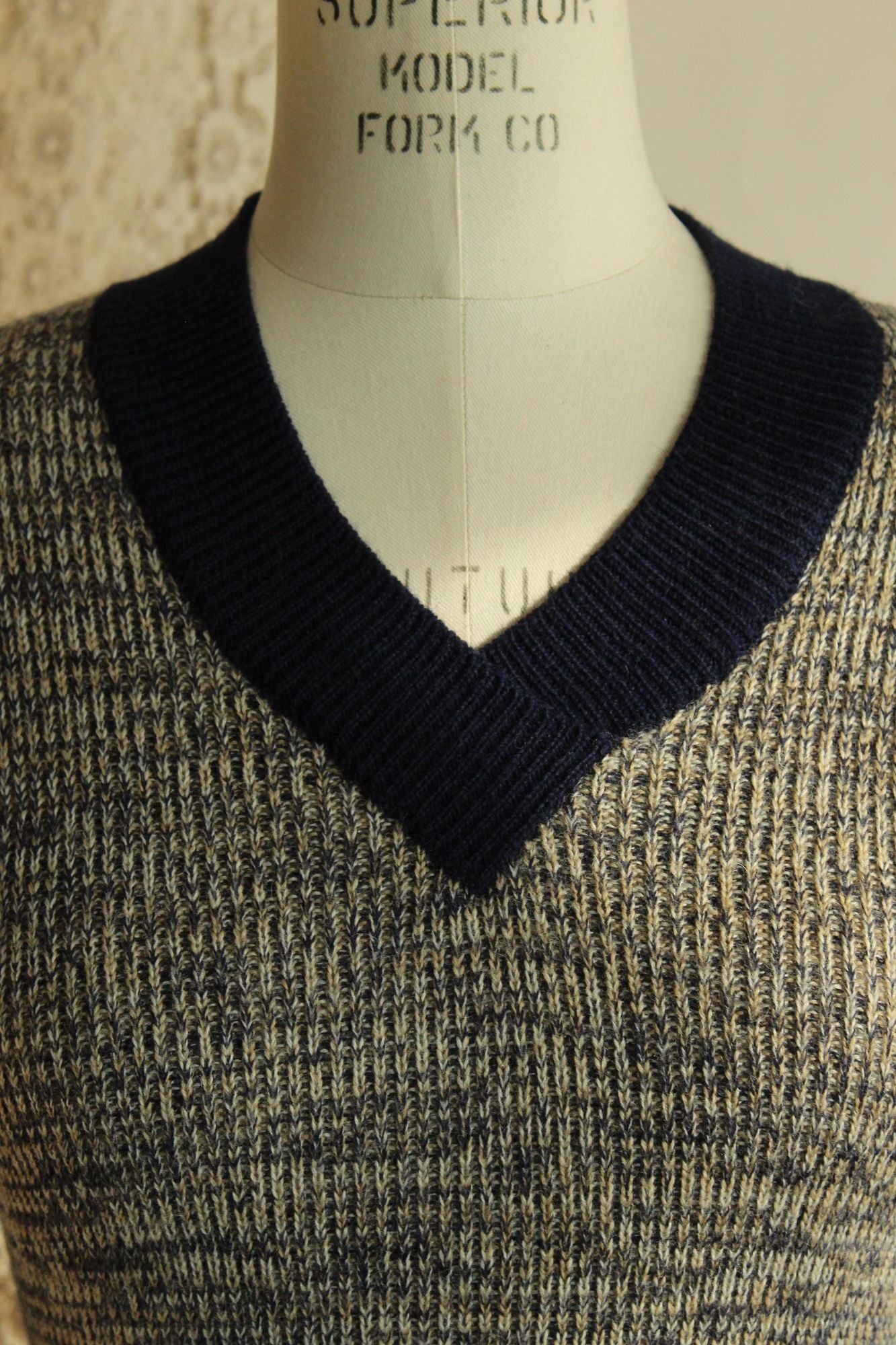 Vintage 1970s Jon Michael Striped Wool Sweater Dress