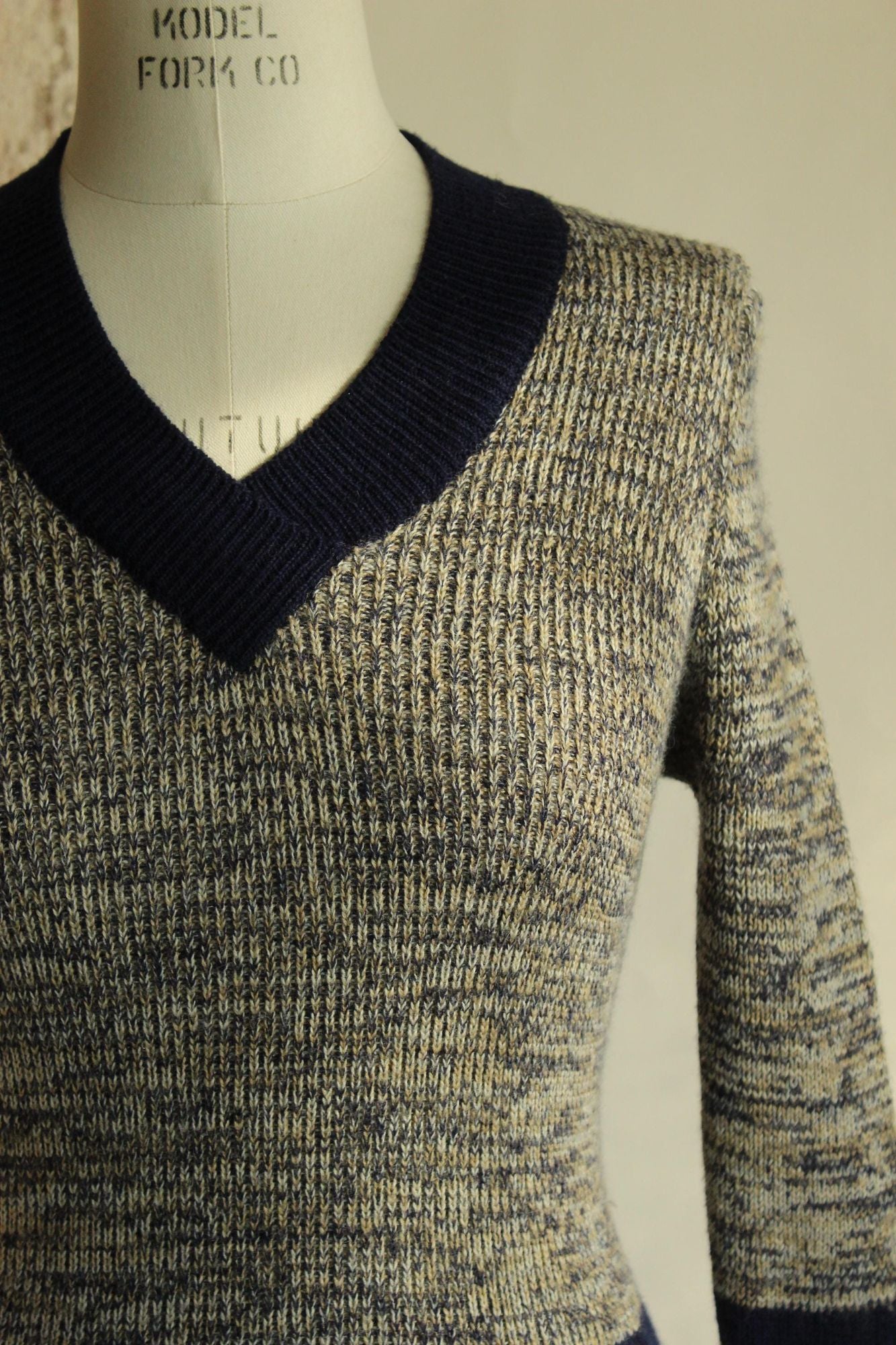 Vintage 1970s Jon Michael Striped Wool Sweater Dress