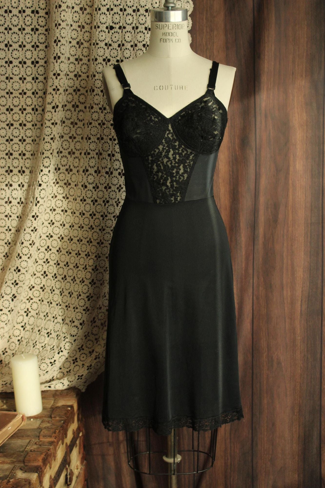 Vintage 1960s Caresse Lingerie Combine Girdle Corselette Slip, Size 36b