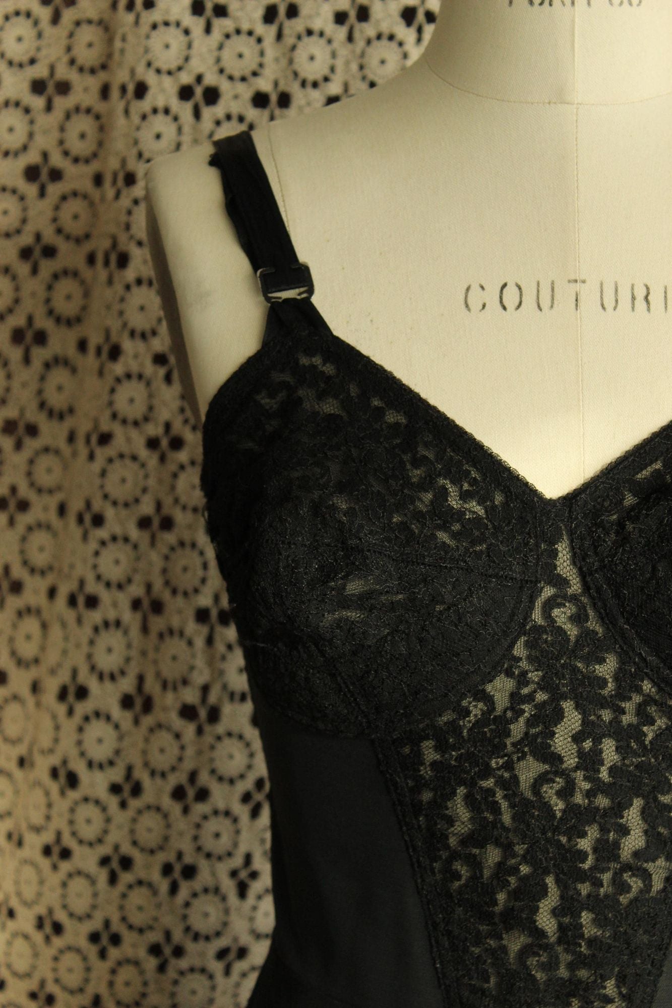 Vintage 1960s Caresse Lingerie Combine Girdle Corselette Slip, Size 36b