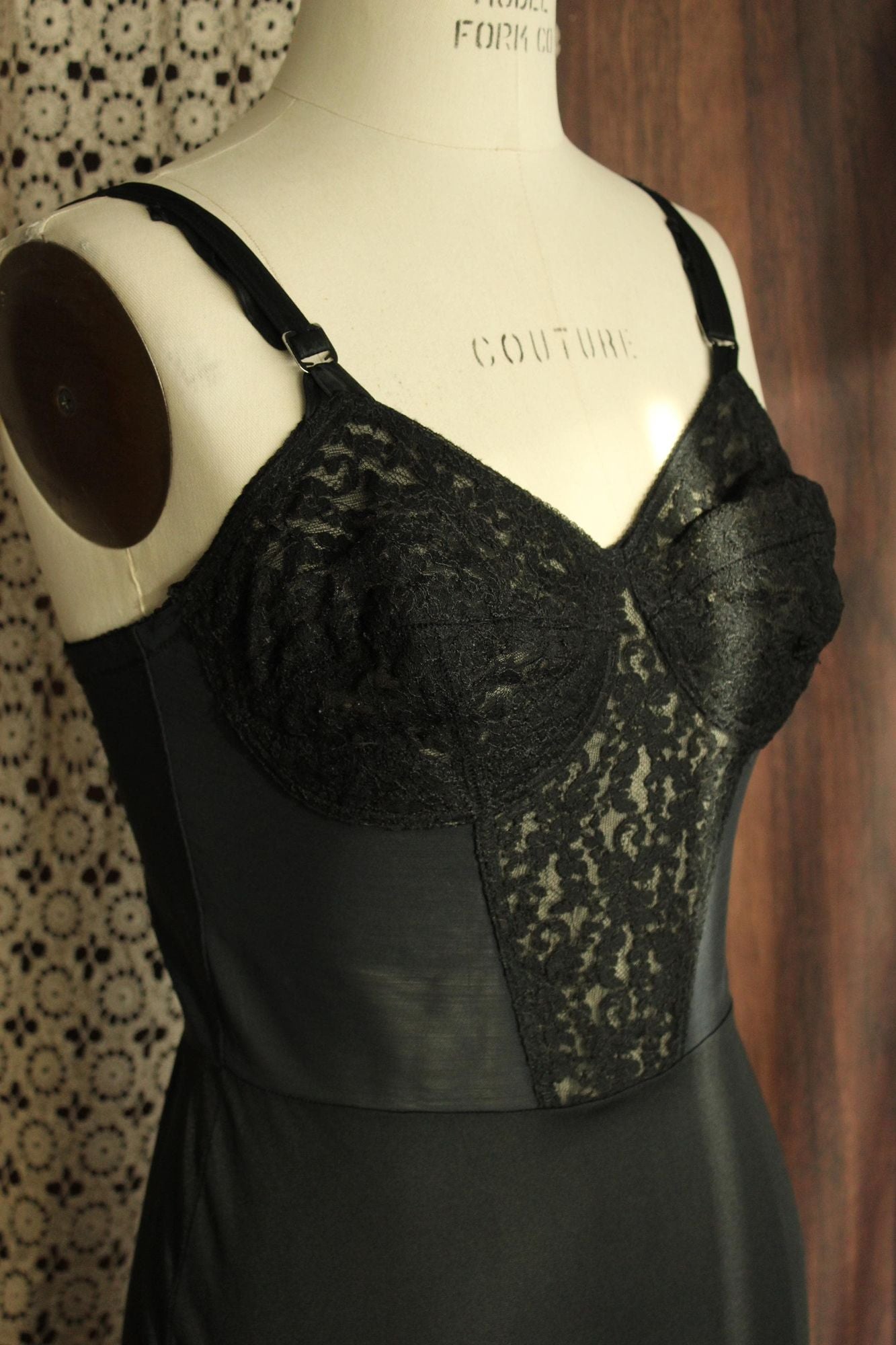 Vintage 1960s Caresse Lingerie Combine Girdle Corselette Slip, Size 36b
