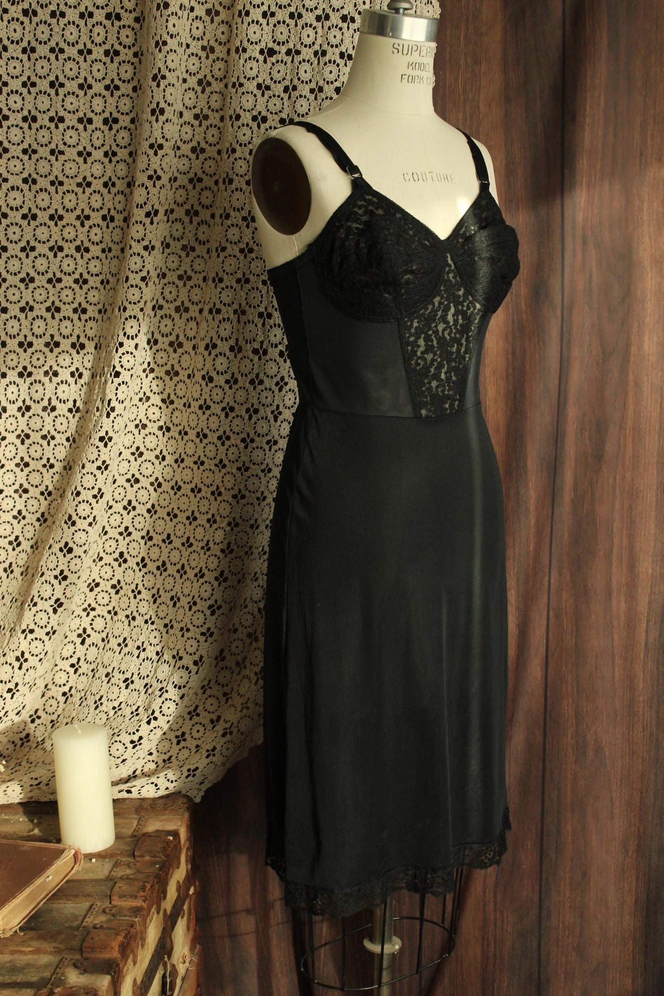 Vintage 1960s Caresse Lingerie Combine Girdle Corselette Slip, Size 36b