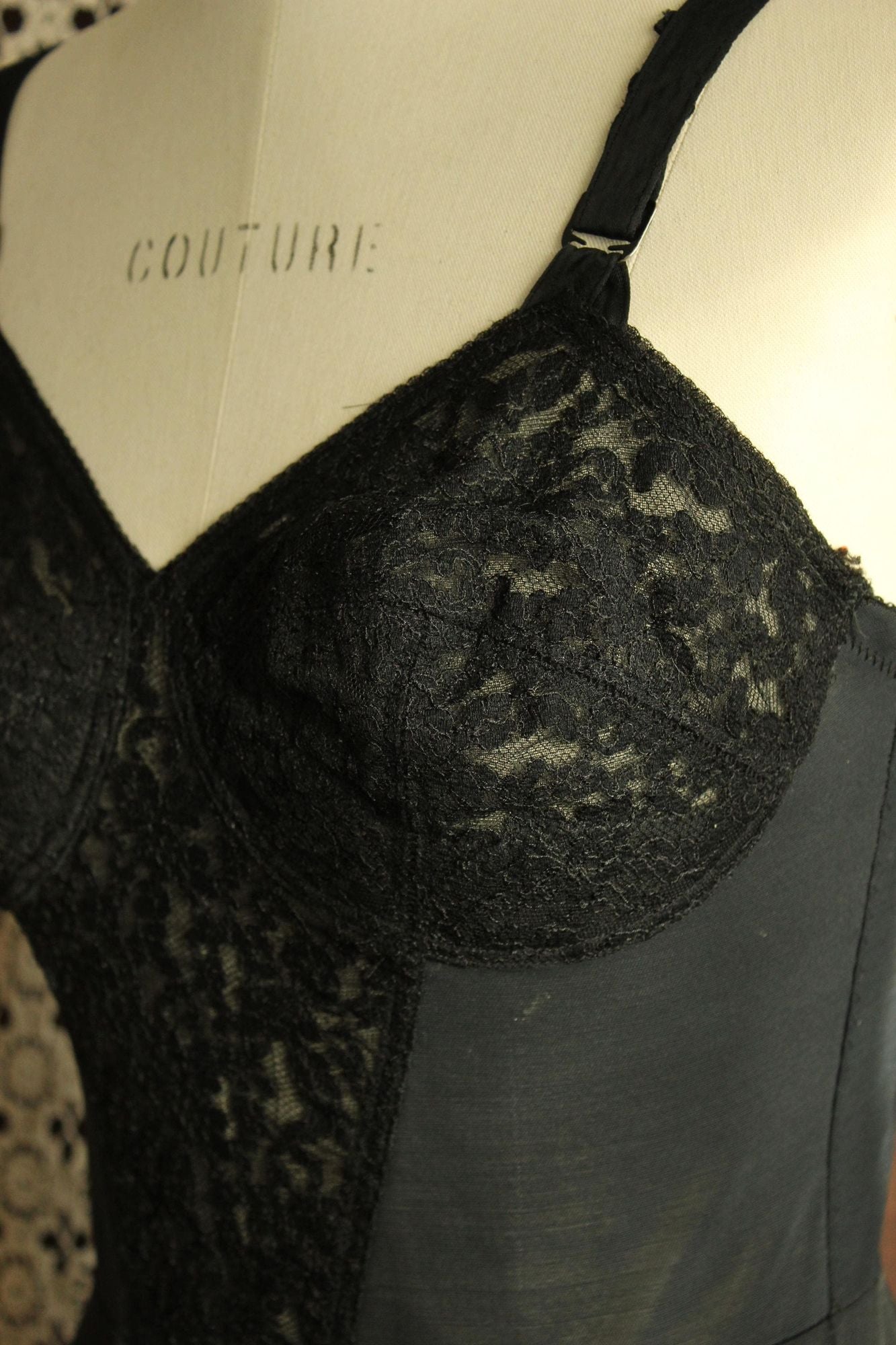 Vintage 1960s Caresse Lingerie Combine Girdle Corselette Slip, Size 36b