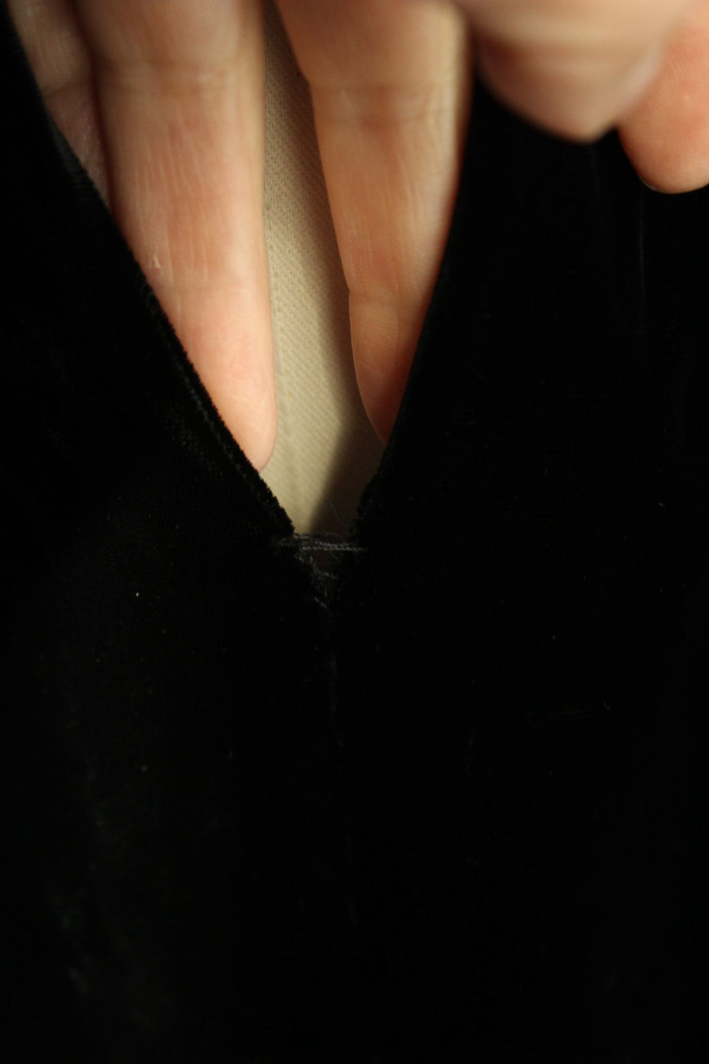 Vintage 1930s Kiviette Black Velvet Haute Couture Gown