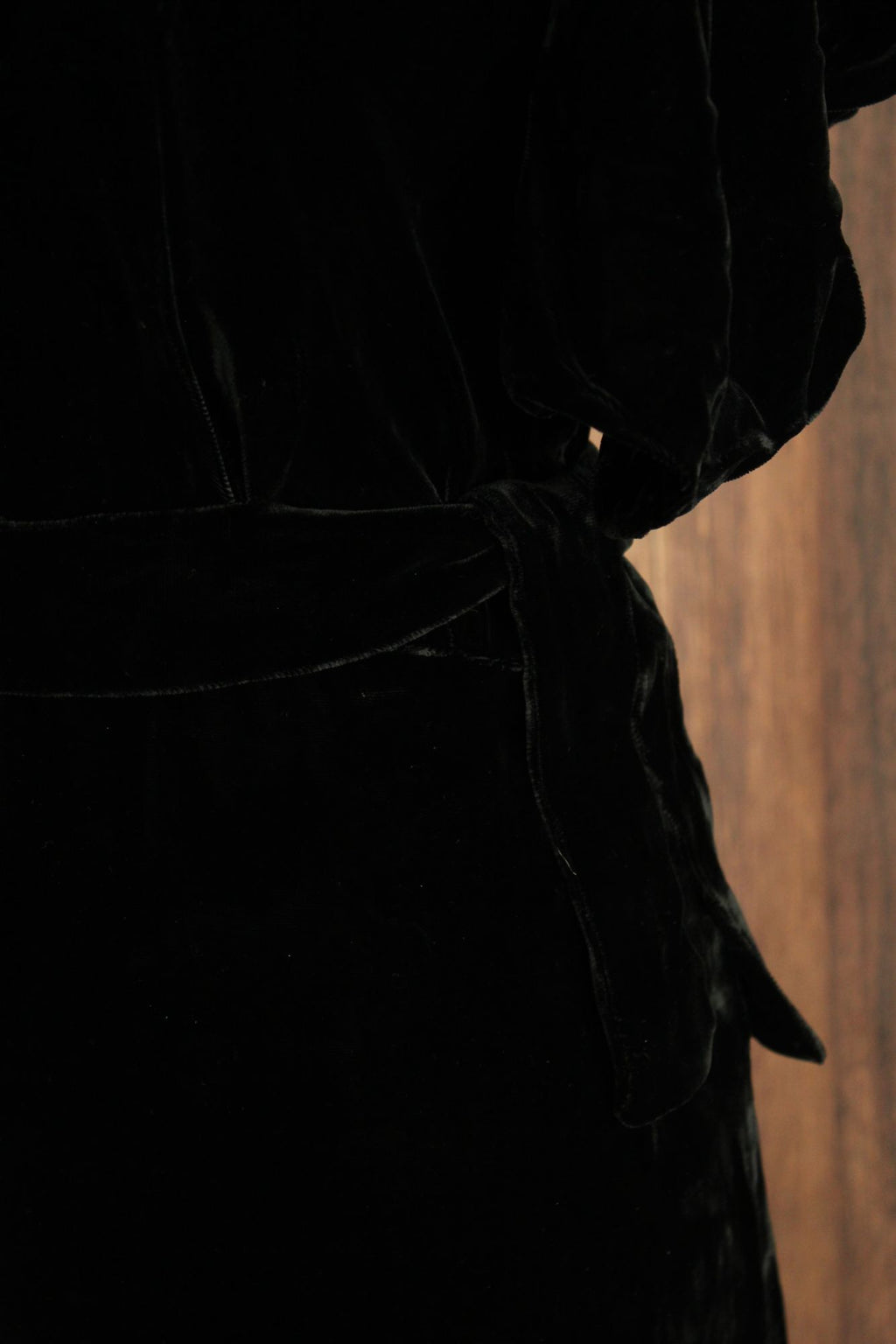 Vintage 1930s Kiviette Black Velvet Haute Couture Gown