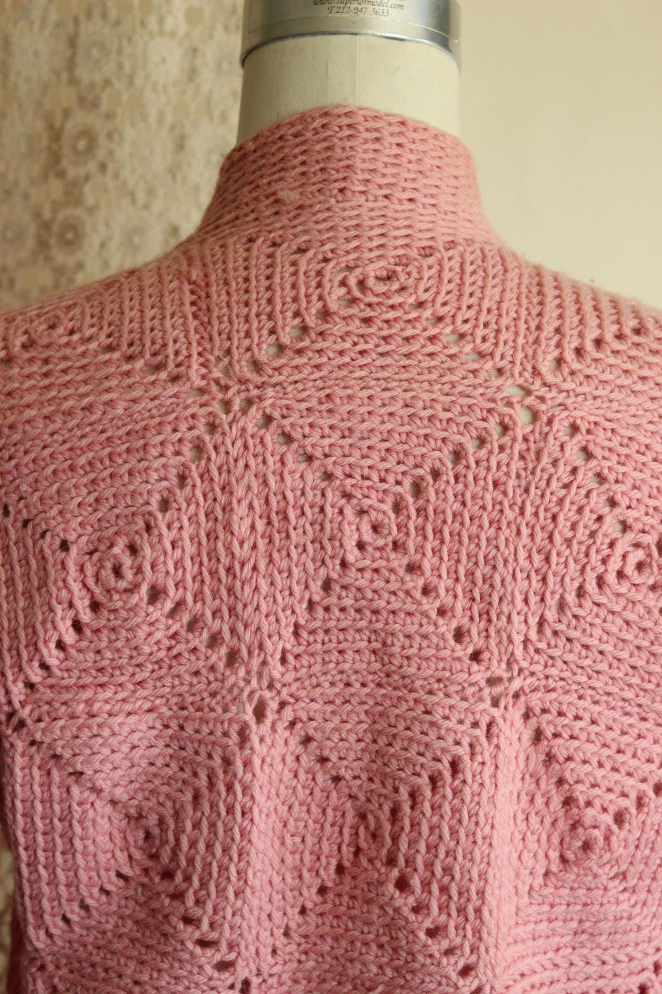Vintage 1940s Pink Wool Cardigan Sweater,