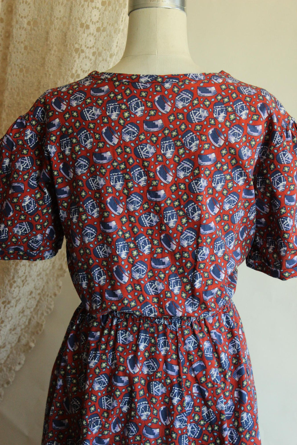 Vintage 1980's Novelty Print Shirtwaist Dress