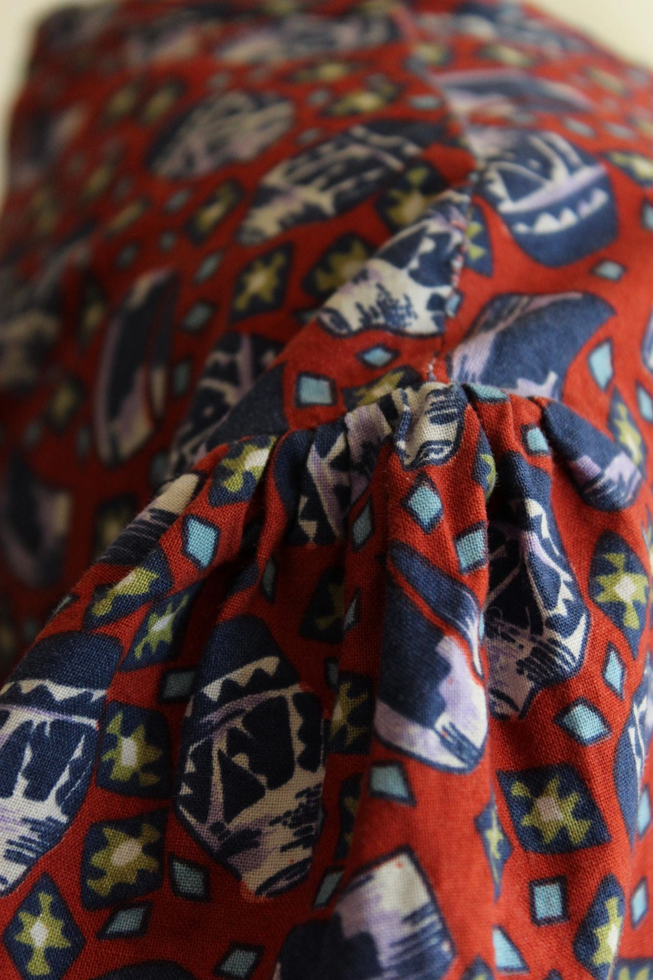 Vintage 1980's Novelty Print Shirtwaist Dress