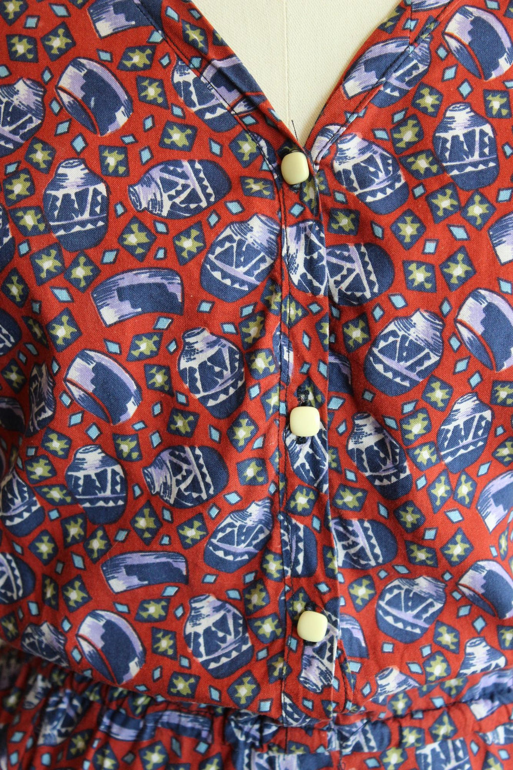Vintage 1980's Novelty Print Shirtwaist Dress