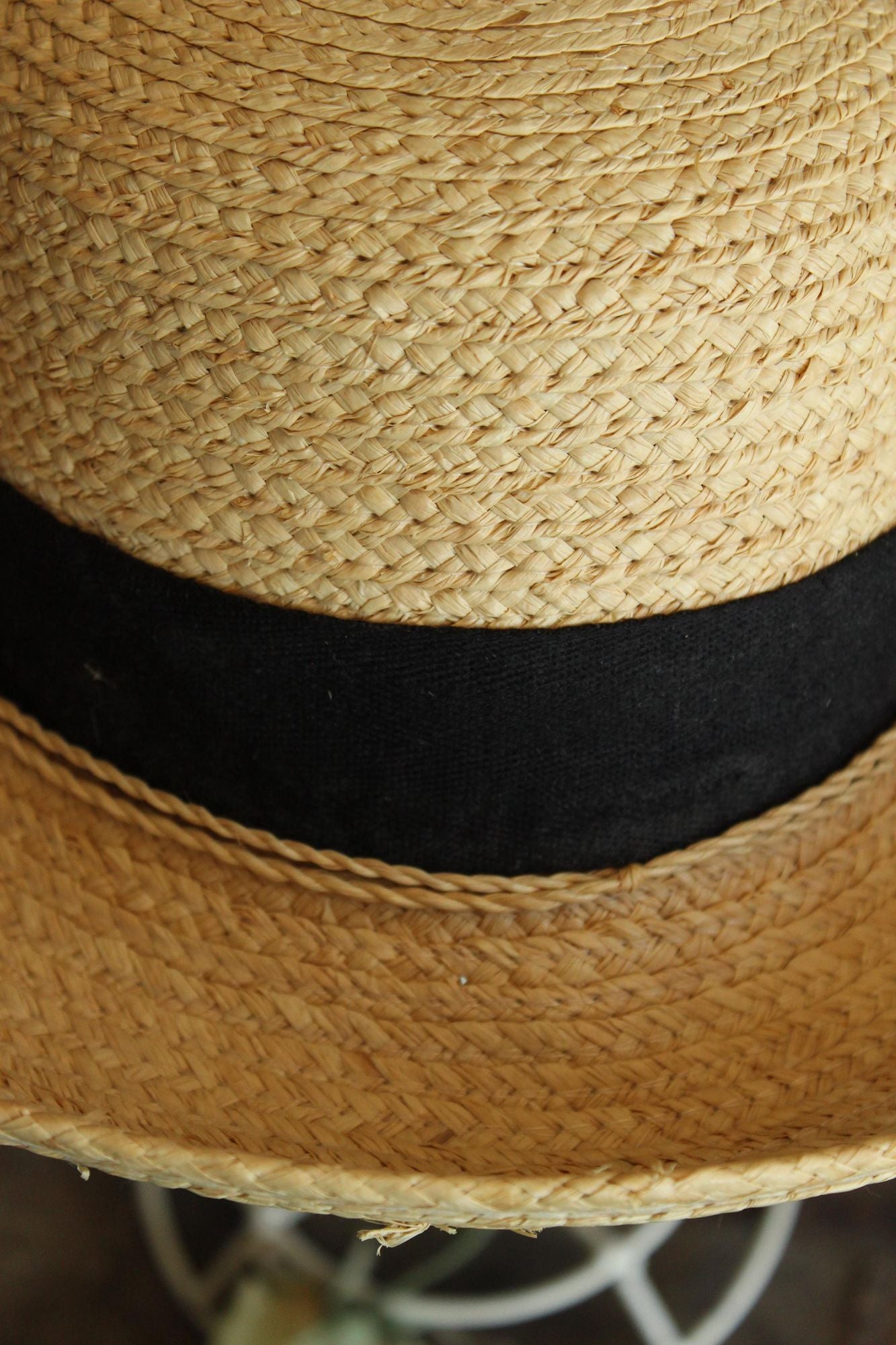 Vintage 1990s 2000s Scala Straw Wide Brimmed Sunhat with Black Ribbon