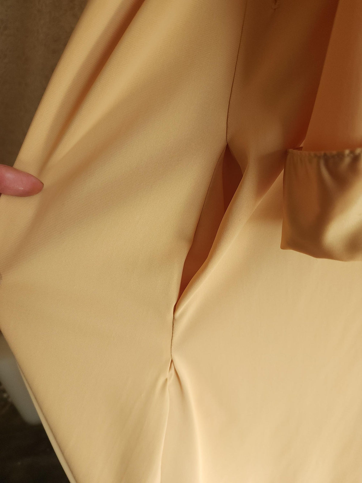 Vintage 1960s Artemis Golden Yellow Robe with Embroidered Peter Pan Collar