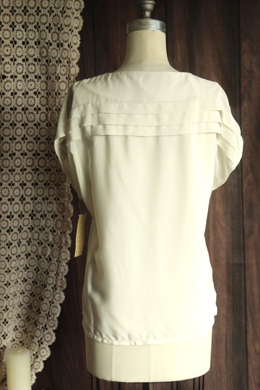 Vintage 1980s NWT Kaki Roberts Winter White Blouse
