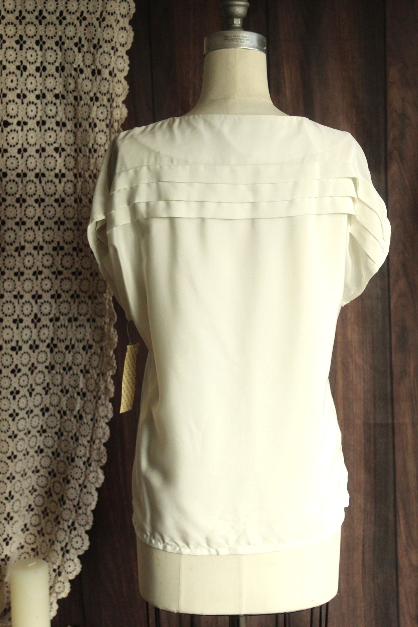 Vintage 1980s NWT Kaki Roberts Winter White Blouse
