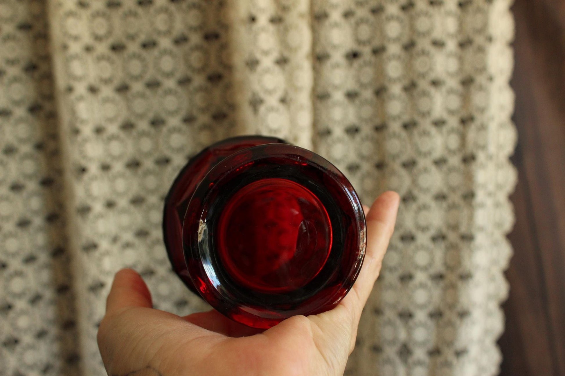 Vintage 1960s 12oz. Anchor Hocking Georgian Royal Ruby Red Tumblers, Set of Six