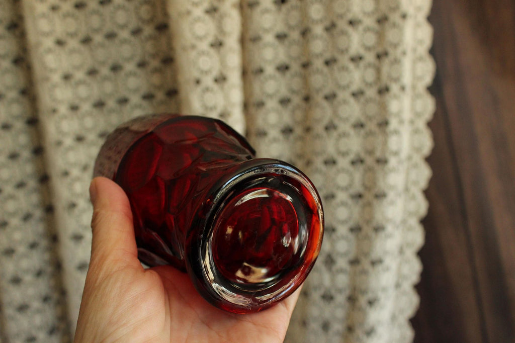 Vintage 1960s 12oz. Anchor Hocking Georgian Royal Ruby Red Tumblers, Set of Six