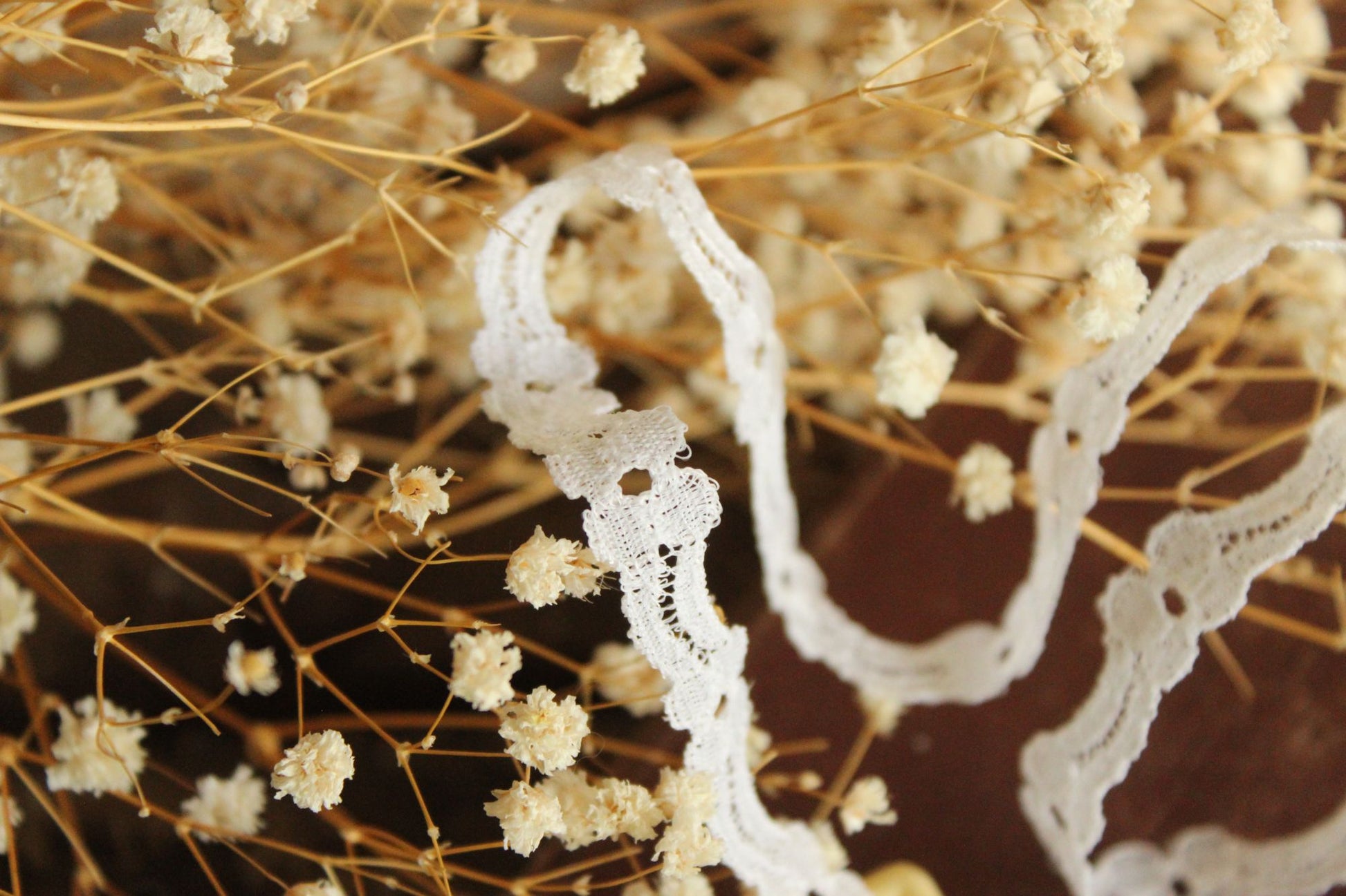 Vintage White Lace Floral Trim 7/16" Wide, 4 Yards