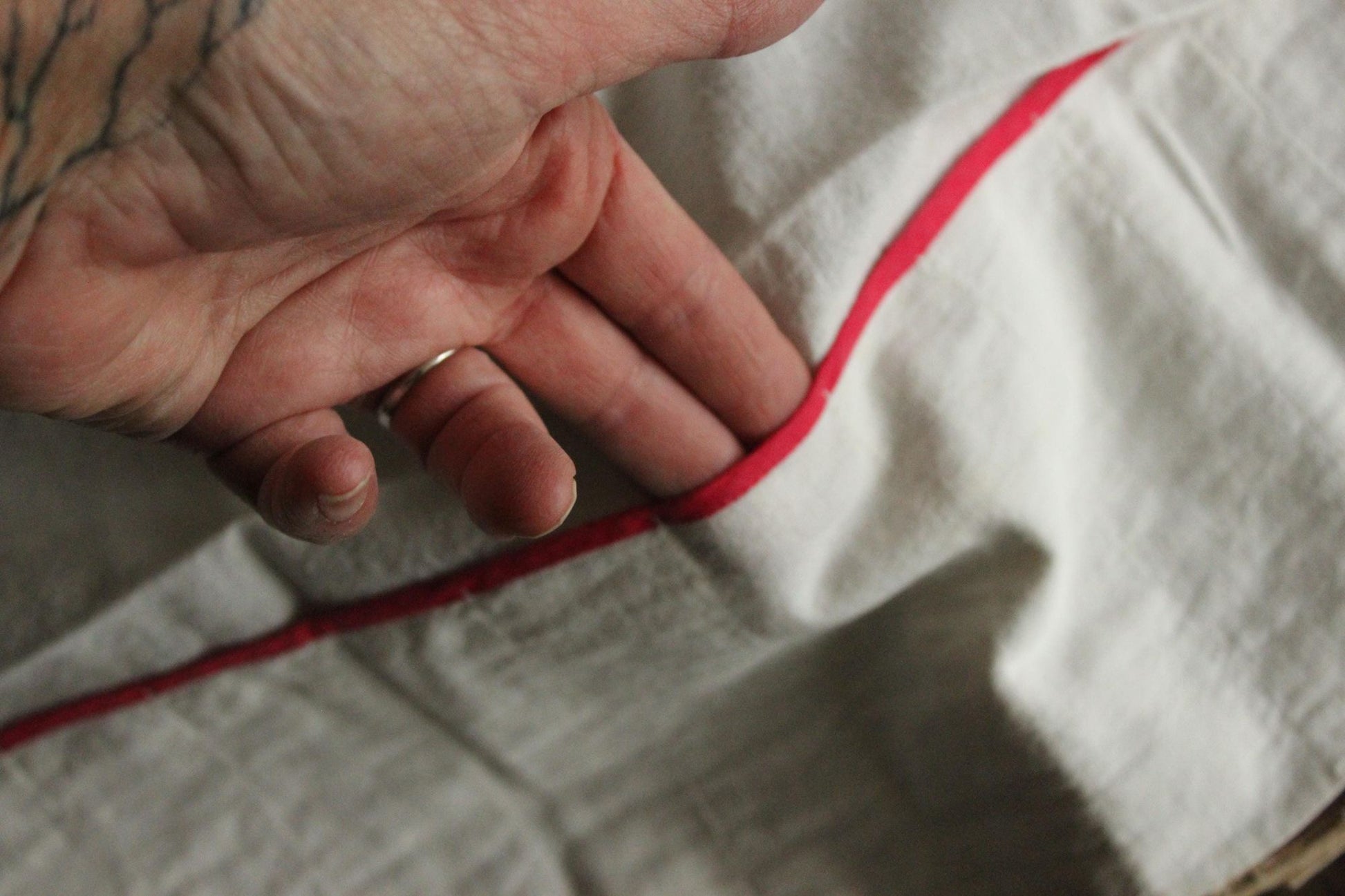 Vintage 1950s White And Red Teaspoon Pocket
