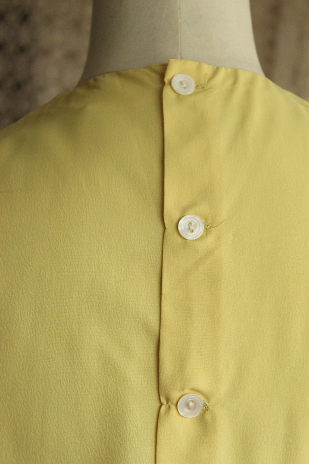Vintage 1950s Yellow Blouse Front Dickie with Pintucks